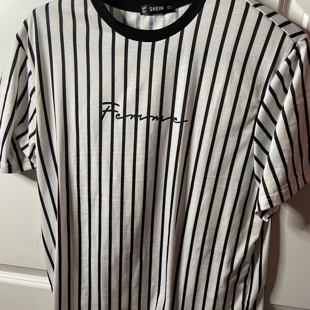 Black and White SHEIN tee